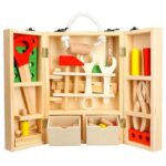 maletin de herramientas de madera para niños de 4 años
