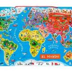 puzzle magetico mapa del mundo para niños de 7 años